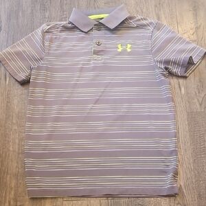 Under Armour Kids Gray Striped Polo Shirt